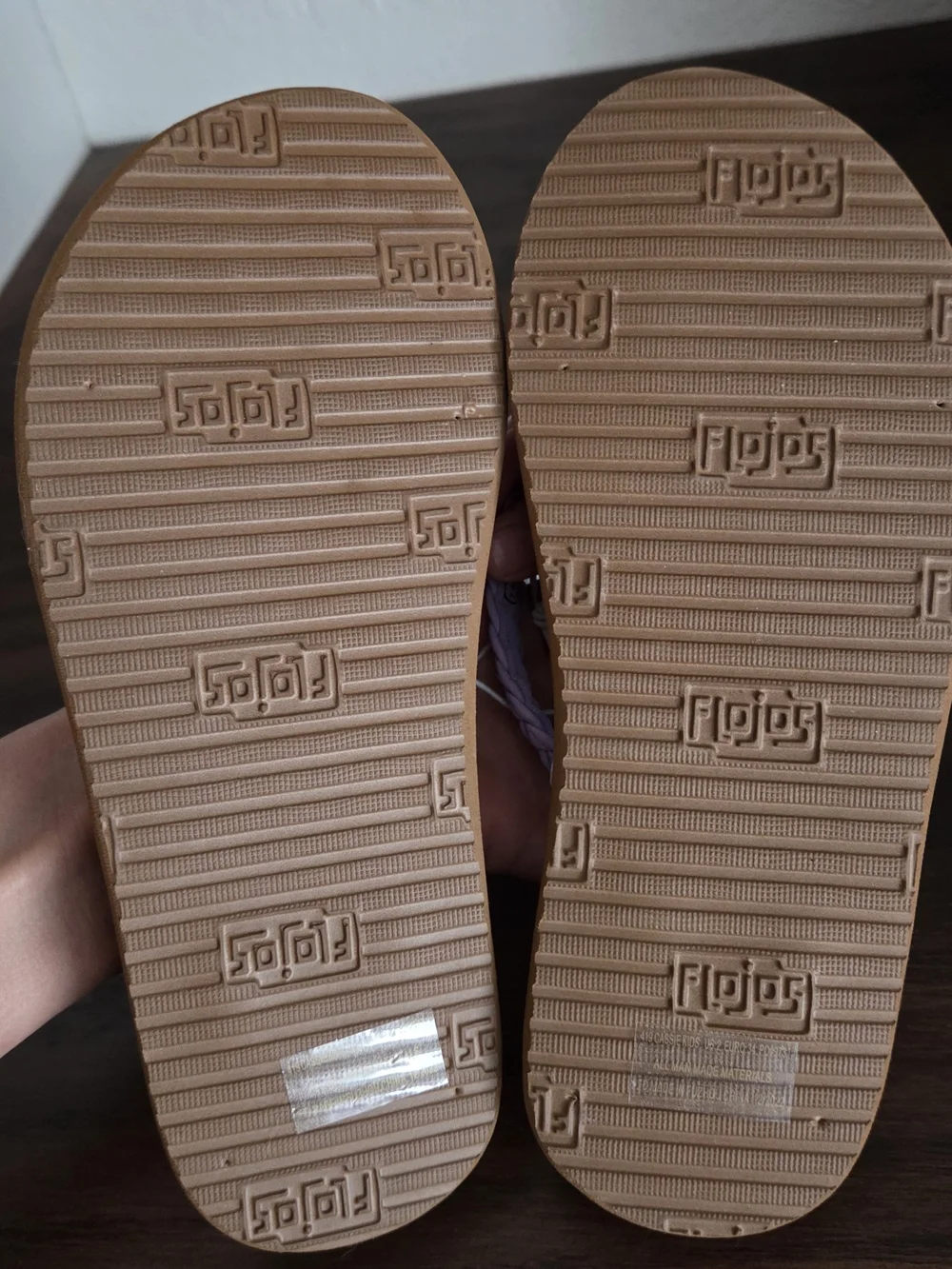Young Girls Flojos Lavender Braided Strap Flip Flops